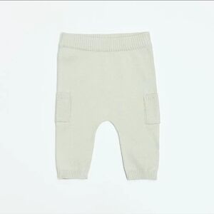Knit Baby Cargo Pocket Pants — Stone